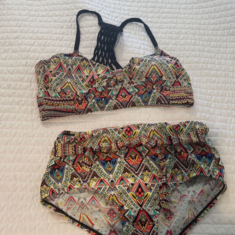 Swimsuits for all two piece halter style full coverage swimsuit